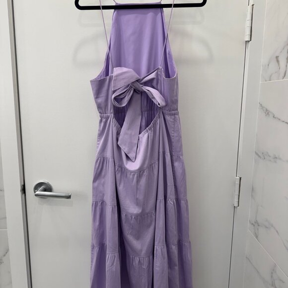 Alice + Olivia Hartley Tie Back Midi Dress in Lilac Size 14 - Picture 2 of 6